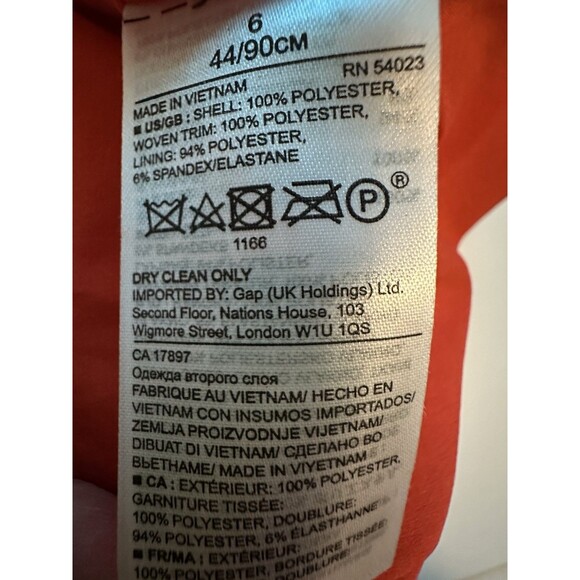 Banana Republic Lace Shift Dress‎ Giant Bow Back Orange Red Women's SIZE 6 - Picture 11 of 15